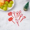 Christmas Fruit Forks Set Plastic Xmas Cupcake Toppers Elk Snowman Santa Claus Cookie Toothpick Xmas Party Cake Decorations