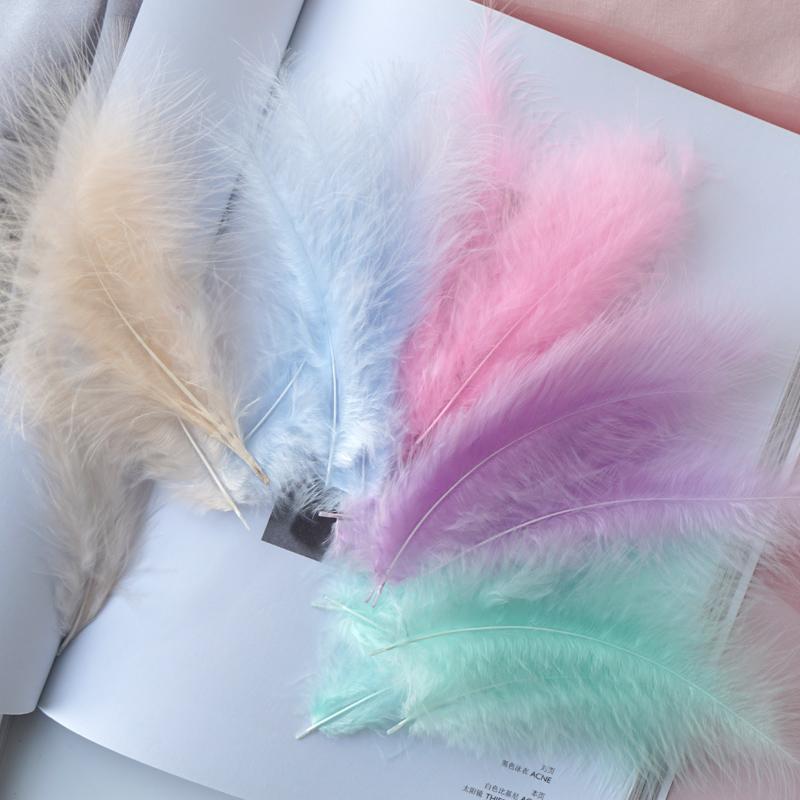 50pcs Natural Plumes 4 -6 Inches 10 -15cm Turkey White Feather Plume Fluffy Wedding Dress Diy Jewelry Decor Accessories Feathers