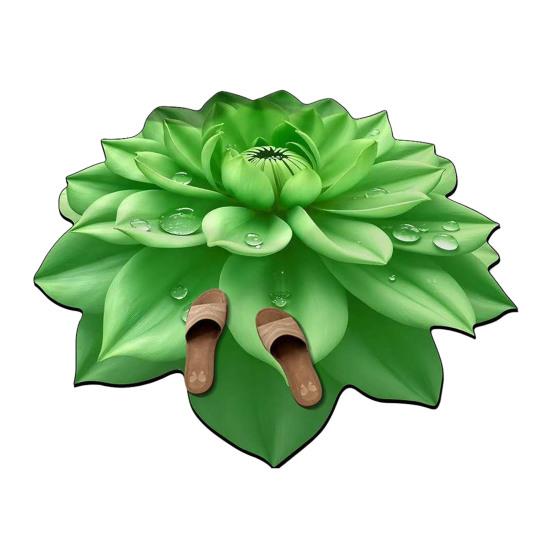 Diatomaceous Earth Floor Mat 3D Realistic Floral Design Bath Mat Non-Slip Absorbent Mat Quick-Drying Easy to Clean Shower Rug