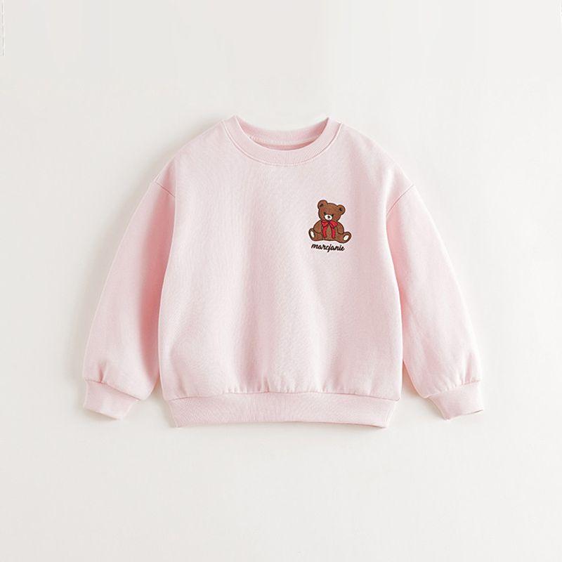 Mark Jenny Girls  Cute Bear Soft Sweatshirt Children s Pullover 2025 Spring New Style 551203 Fairy Powder 140