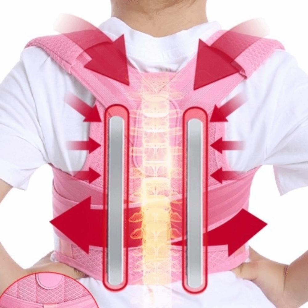 

Polyester Back Posture Corrector Adjustable Back Brace Posture Corrector Upper Back Brace Children L розовый