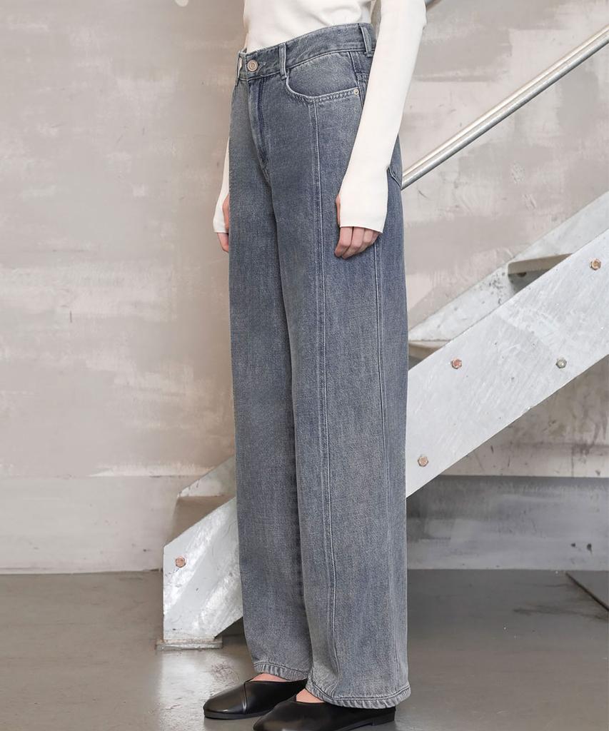 Ssikeoseun Washed Soft Denim Wide Pants_Blue