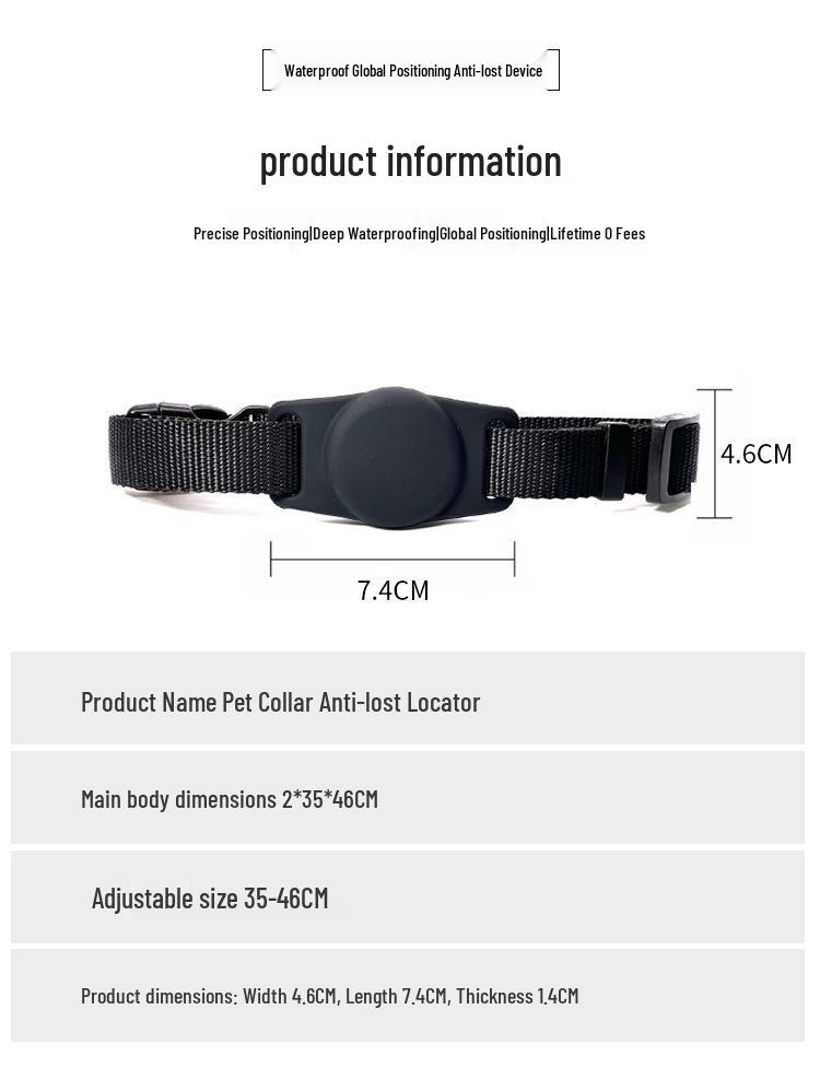 Smart iTAG Pet Collar Tracker - Global Anti-Lost Dog Locator
