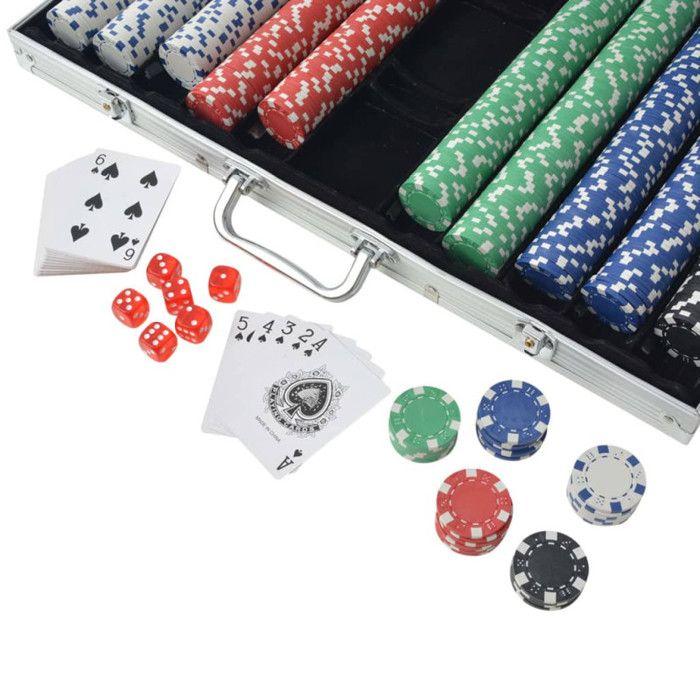 VidaXL Poker Set with 1000 Aluminum Chips