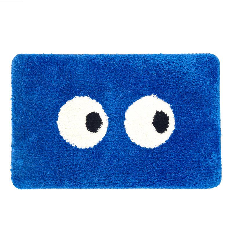 Cartoon Big Eyes Tufted Rug: Non-Slip Absorbent Mat for Living Room, Bathroom, and Toilet