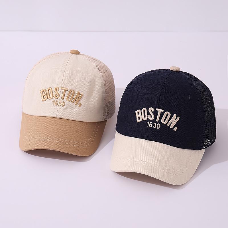 Baby Mesh Baseball Cap Kids Summer Sun Hat Letter Peaked Hats 1-3year Boys Girls Hollow Breathable Sunscreen Caps Children Visor