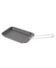 CAPTAIN STAG Iron Plate Cast Compact Plate L Size No Seasoning Required Handle Included UM-2403 Black
