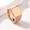 Punk Style 3D Titanium Steel Men's Square Ring - Customizable Logo