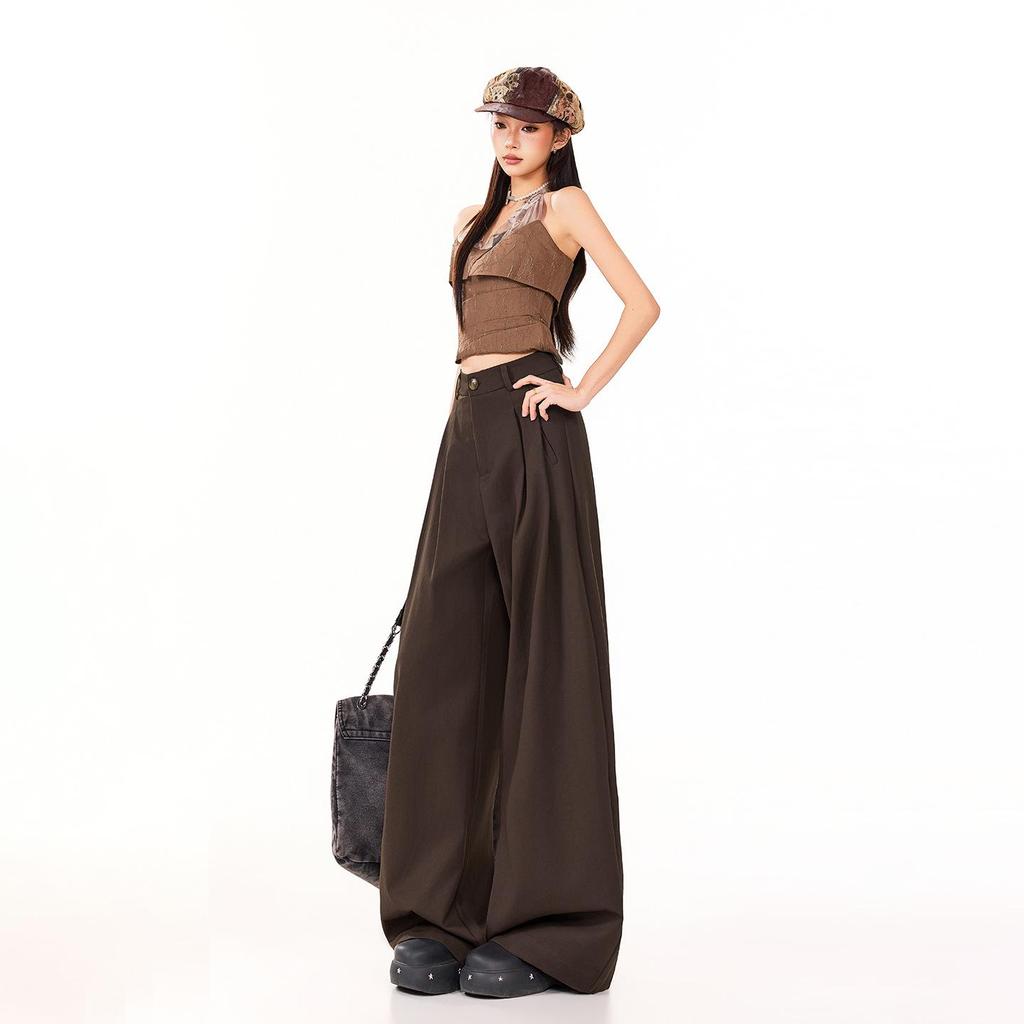 2026 Spring Women's Wide-Leg Pleated Retro Casual Pants
