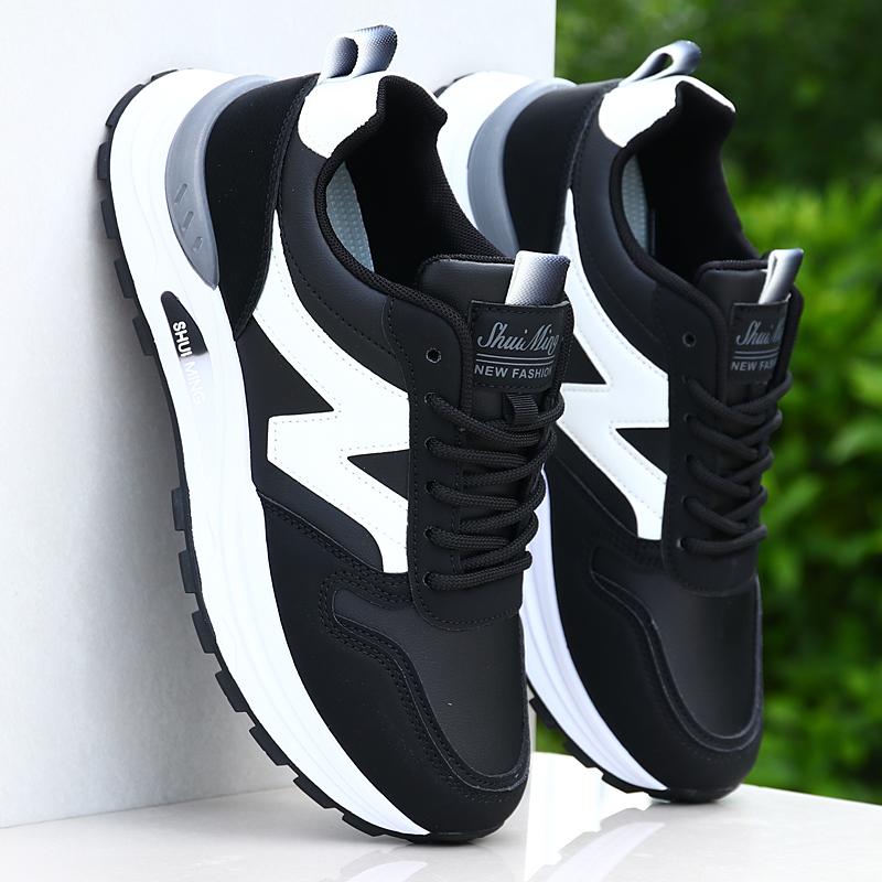 Winter velvet warm cotton shoes leather surface waterproof thickened sports shoes soft sole non-slip casual running shoes