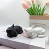 Estátua de Gato Dormindo, Miniatura de Gato Fofa para Mesa Estante, Decoração Geométrica Moderna Impressa em 3D Presente para Amantes de Gatos