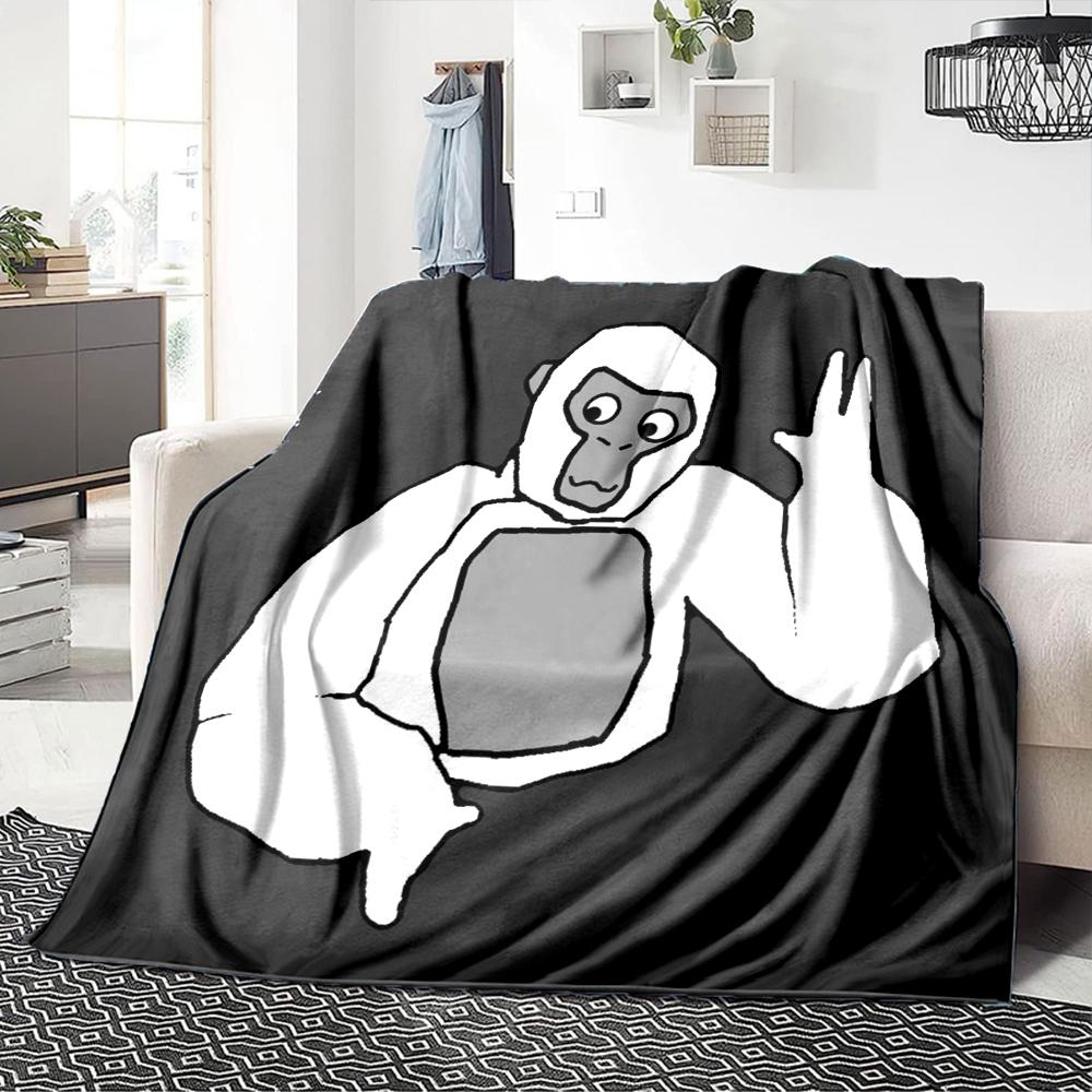 1Pc Gorilla Party Celebration Blanket For Couch Bed Plush Cozy Fuzzy Blanket Super Soft Warm Blankets For Fall And Winter 091896