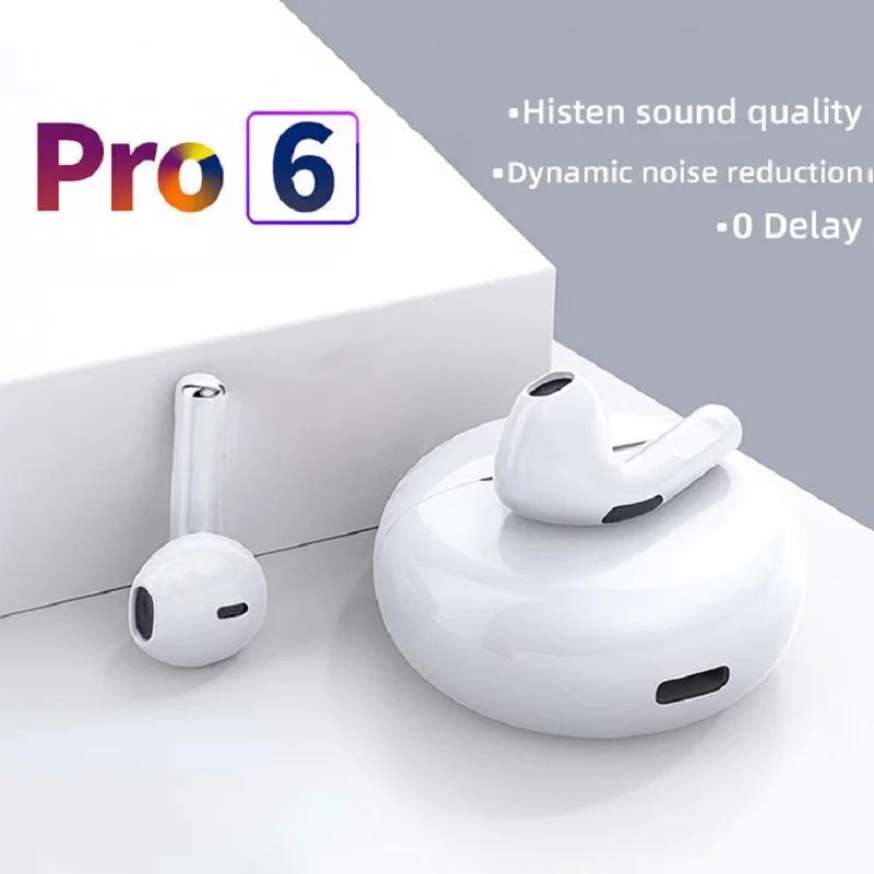NEW Original Air Pro 6 TWS Wireless Headphones Fone Bluetooth Earphones Mic Pods In Ear Earbuds Earbuds sport Headset For Xiaomi