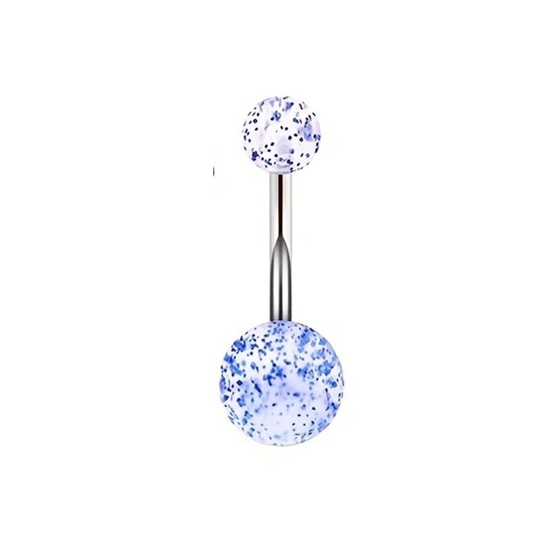 14G Blue Series Stainless Steel Belly Button Ring - Simple, Fashionable, Sexy, Japanese & Korean Style