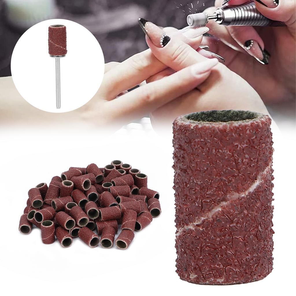 100pcs Nail Sanding Bands Pedicure Manicure Polishing Remove Dead Skin Nail Drill Bands