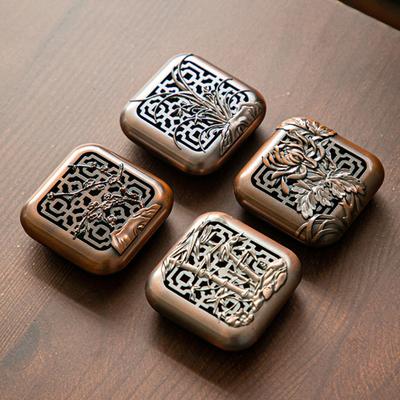 Incense Burner Creative Style Hollow Shape Rust-proof Alloy Chinese Out Carving Incense Holder Burner for Home