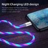 Flow Luminous USB Type C Cable 3A Fast Charging Data Cord for Samsung Xiaomi OPPO Huawei IPhone Charger Micro USB Wire LED Cable