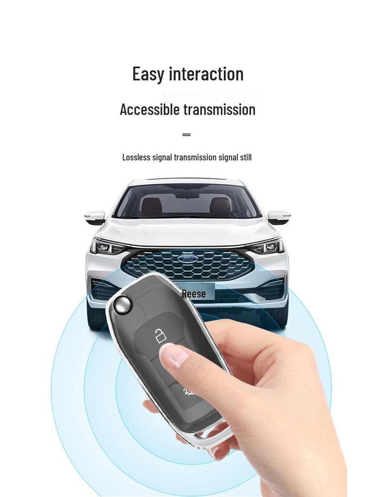 Ford Focus Key Case for Mondeo, Everest, Ecosport, Ranger - Transparent Shell for Men and Women