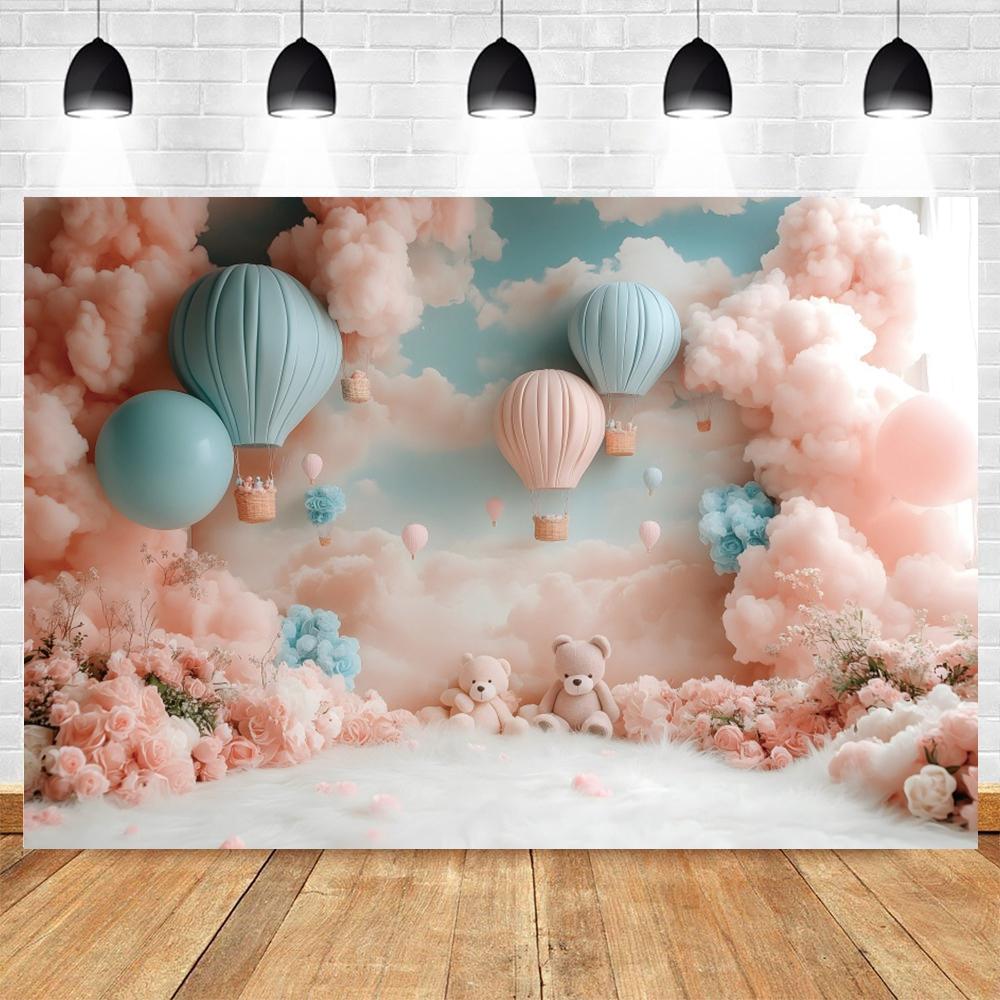 Teddybär Baby Geburtstagsparty Dekoration Fotohintergrund Babyparty Banner Kuchen-Zertrümmerung Foto Hintergrund Studio Requisiten