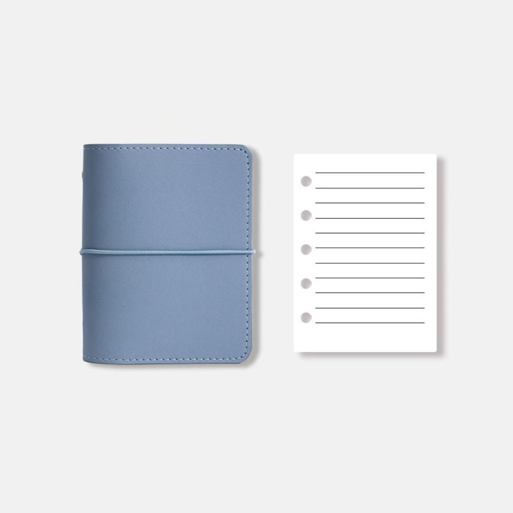 

Блокнот А7 на 5 кольцах, дневник, DIY блокнот-биндер, креативный портативный блокнот, школьный Blue-Horizontal