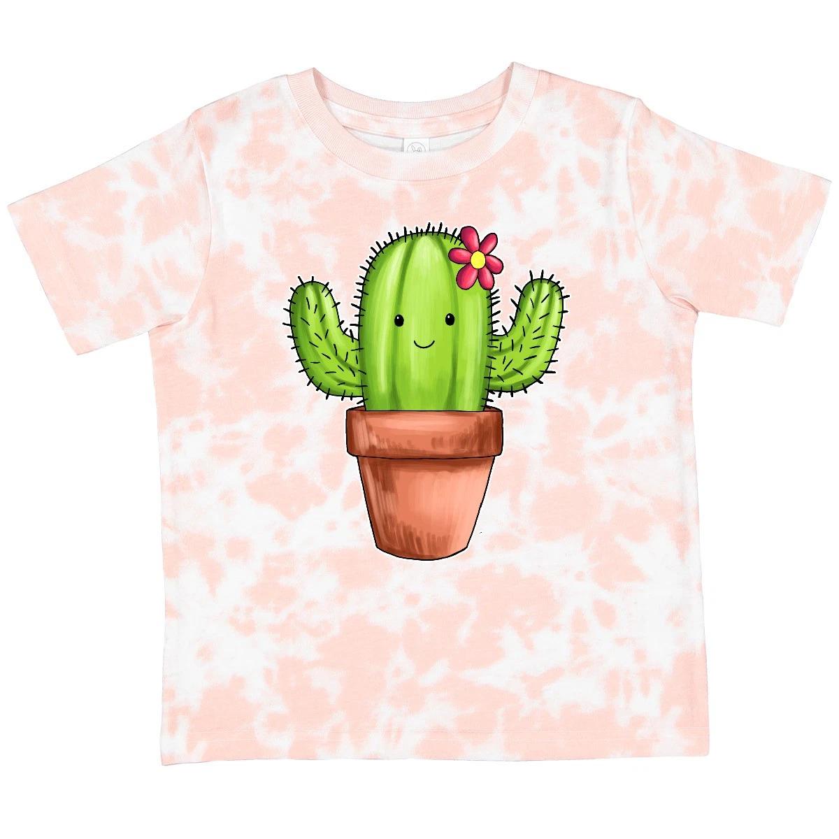Inktastic Cute Cactus With Flower Hairpiece Toddler T-Shirt Cacti Plant I Love 100