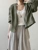 Artistic Retro Long-Sleeve Linen Cardigan - Lightweight, Loose-Fit Sun Protection Top