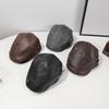 This American-style retro pu leather solid-color front hat is stylish and cool. The beret can be worn upside down with a basebal
