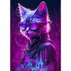 Punk Neonlicht Zukunft Tiere Katze Hund Löwe Panda Pferd Poster Nordische Wandkunst Druck Leinwand Malerei Bilder Wohnzimmer Dekor