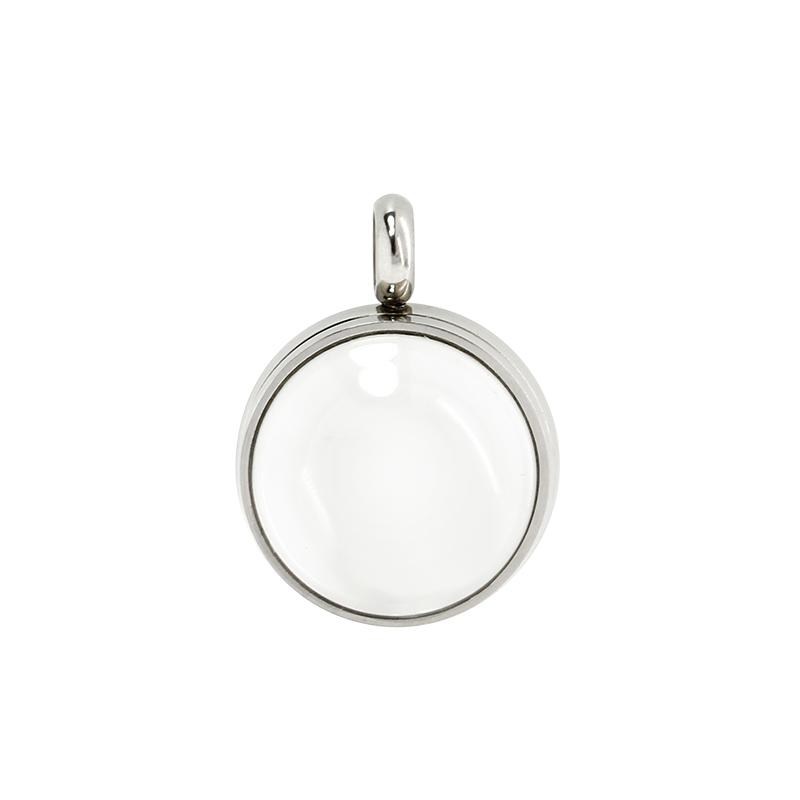 Wholesale Stainless Steel Glass Floating Locket Twist Screw Plain Double Curved Living Memory Locket for Birthstone Charms Gift