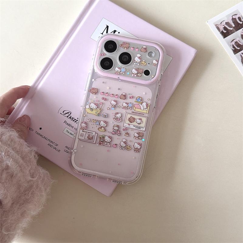 Cartoon Rabbit Cat Sticker for iPhone 17/16 Pro Max/15 Pro Case