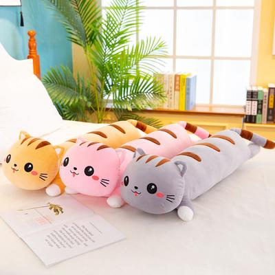 Cute Cat Throw Pillow Lying On Cat Plush Toy Bed Long Strip Sleeping Doll Children Birthday Gift Girl
