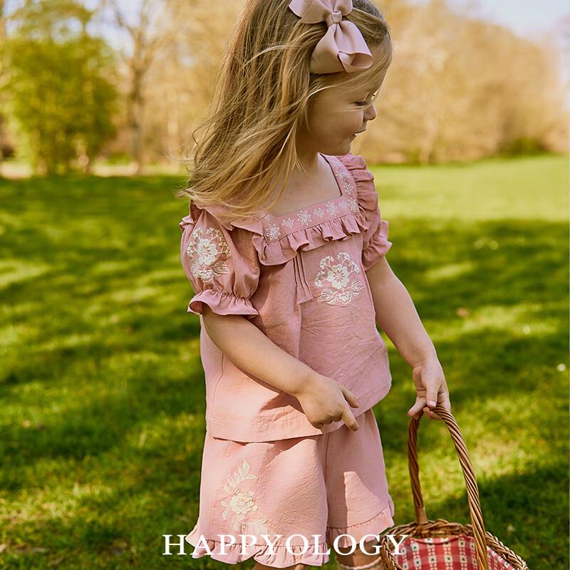 Happyology Girls  Smock Embroidered Wide-Leg Shorts 2Y