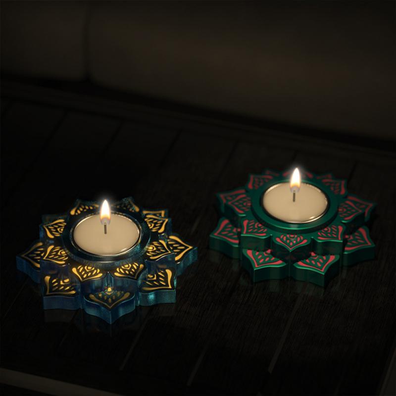 Lotus Candle Holder Storage Silicone Mold Diy Resin Abrasive Flower Mold Crystal Epoxy Resin Crafts