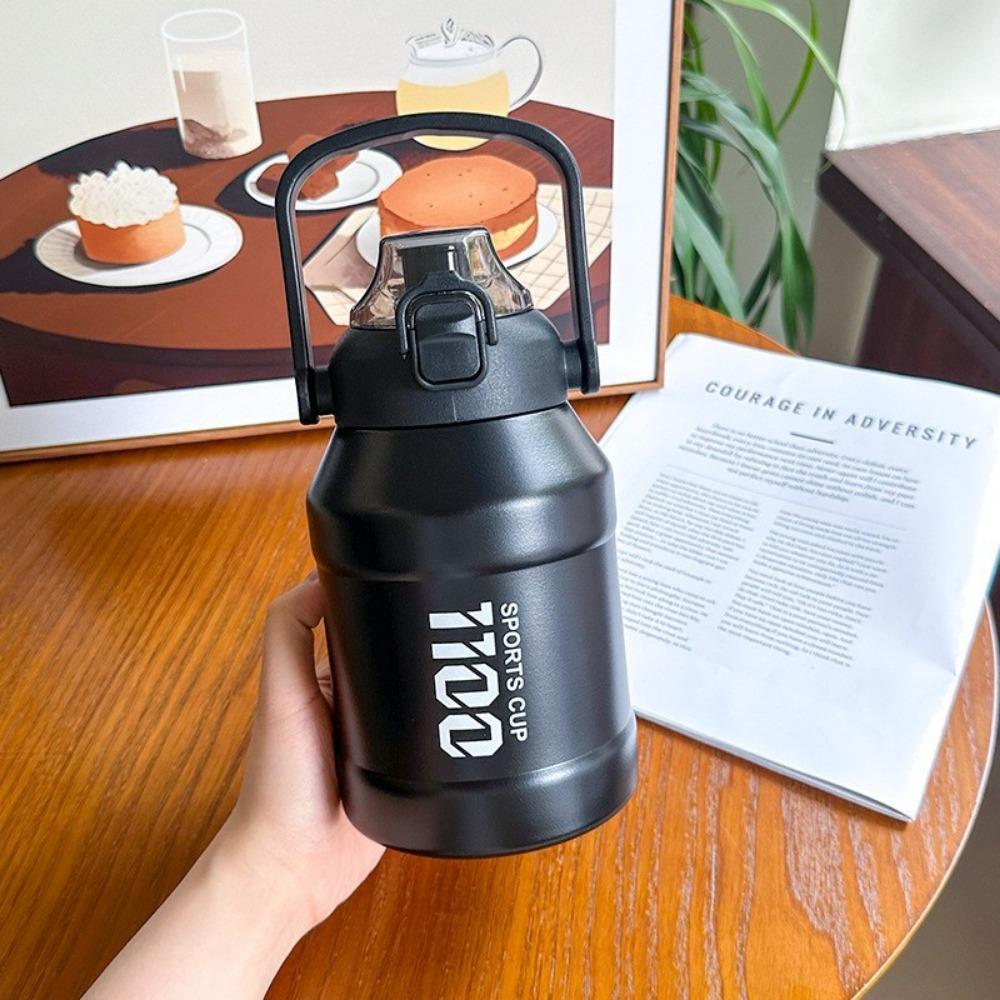 Insulated Hand-held Thermos Cup Leak Proof Straw Thermal Water Bottle  Coffee Tea