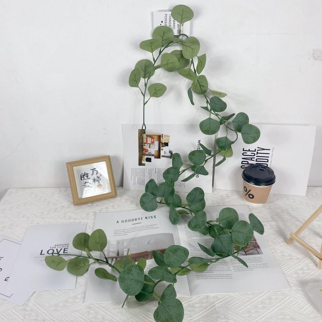 Artificial Simulation Green Plant Vine 72 Mesh Money Leaf Eucalyptus Leaf Home Decoration Simulation Eucalyptus Vine