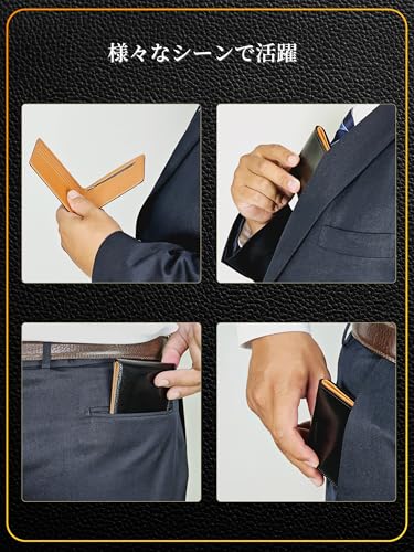 [Fabrizio] Ultra-thin Bi-fold Wallet for Men and Women, Slim, Easy To Use, Italian Leather, Crafted by Top Leather Artisans, Genuine Leather, YKK Zipp