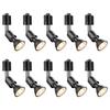 Kyodo Lighting 10-Piece Set of Spotlights for Wired Duct Rails, Includes 60W Bulbs, Warm White (GT-SETGDB-6WWE11B-10B), Black, E11 60W LED Bulbs, for