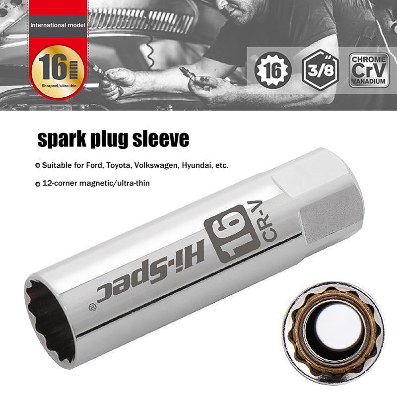 Hot Car Spark Plug Socket Universal Wrench 14/16/21mm Install Replace Repair Kit Magnetic Spark Plug Removal For Car Repair