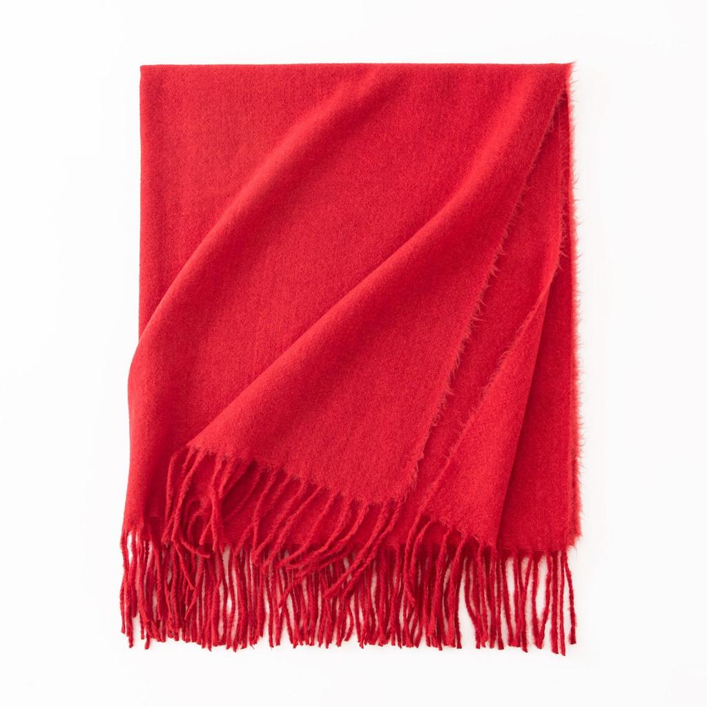 Cashmere Feel Solid Color Women's Imitation Cashmere Scarf Spring Atmosphere Korean Style Versatile Mid Length Shawl Scarf