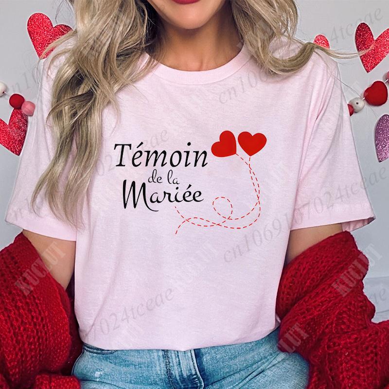 Bachelorette Hen Party Evjf Future Team Bride T-Shirt French Women Short Sleeved Tees Graphic Tops Bridal Shower Wedding Clothes