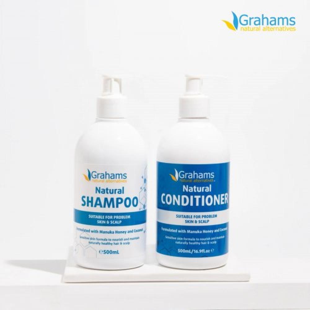 Grahams Natural Shampoo 500ml Itchy Sensitive Scalp 99 Naturally Derived Ingredients FREE