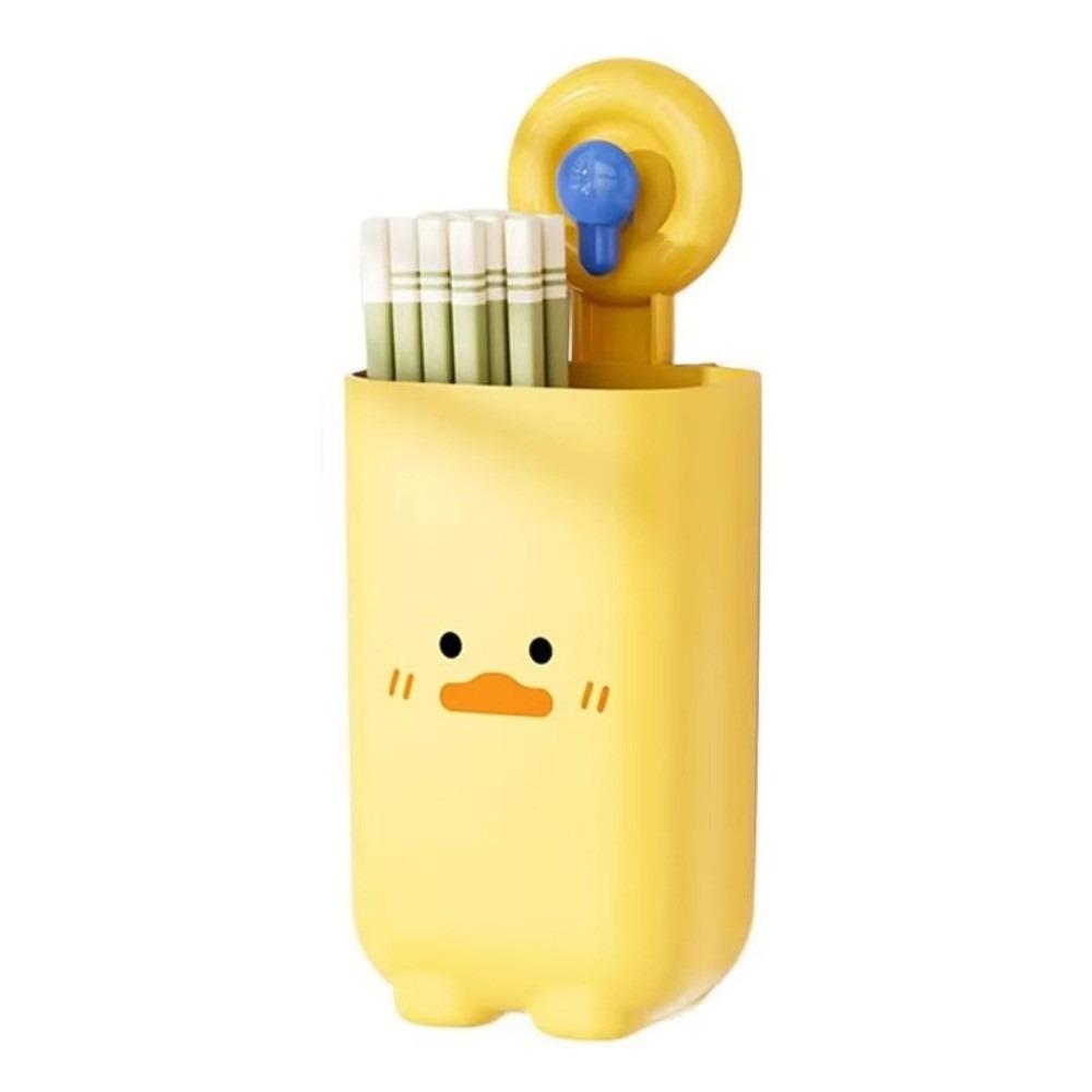 Cartoon Duck Chopstick Cage Wall-mounted Storage Rack Household Drain Rack Tableware Organizer