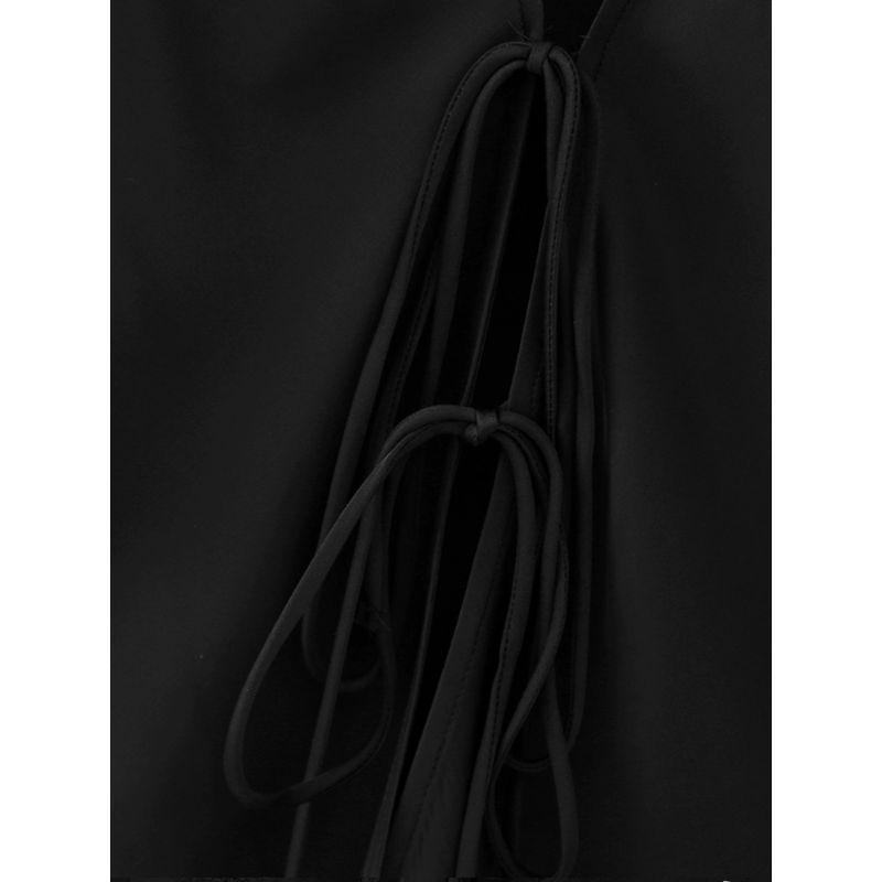 Kaslead Women's Clothing Fashion Silk Satin Texture Bows