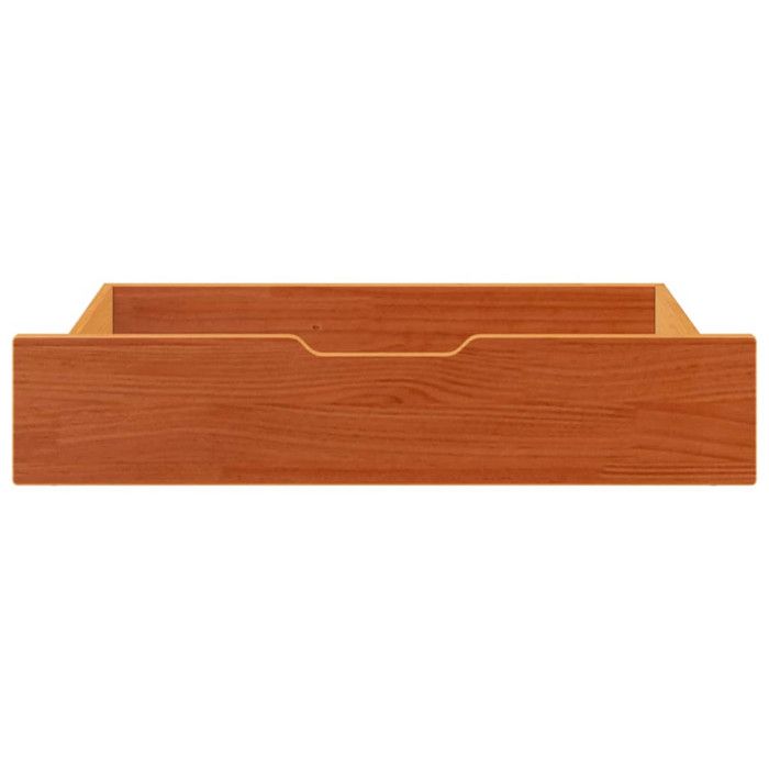 Under-bed Drawers 2 Pcs Wax Brown 85x55x16 Cm Solid Pine