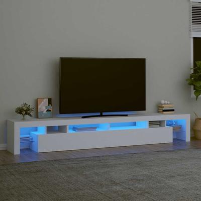 Vidaxl Szafka Pod Tv Z Oświetleniem Led, Biała, 260X36,5X40 Cm