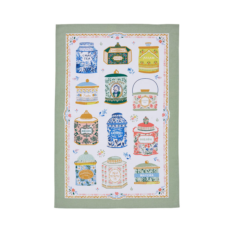 Tea can cotton tea towel