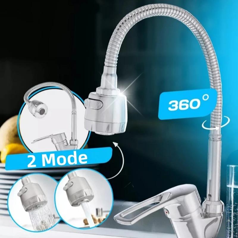 2 Modi Küchenarmatur 304 Edelstahlarmatur Flexibel 360° Drehung Chrom Küchenspülbeckenarmatur Tischmontage Kalt Warmwasser