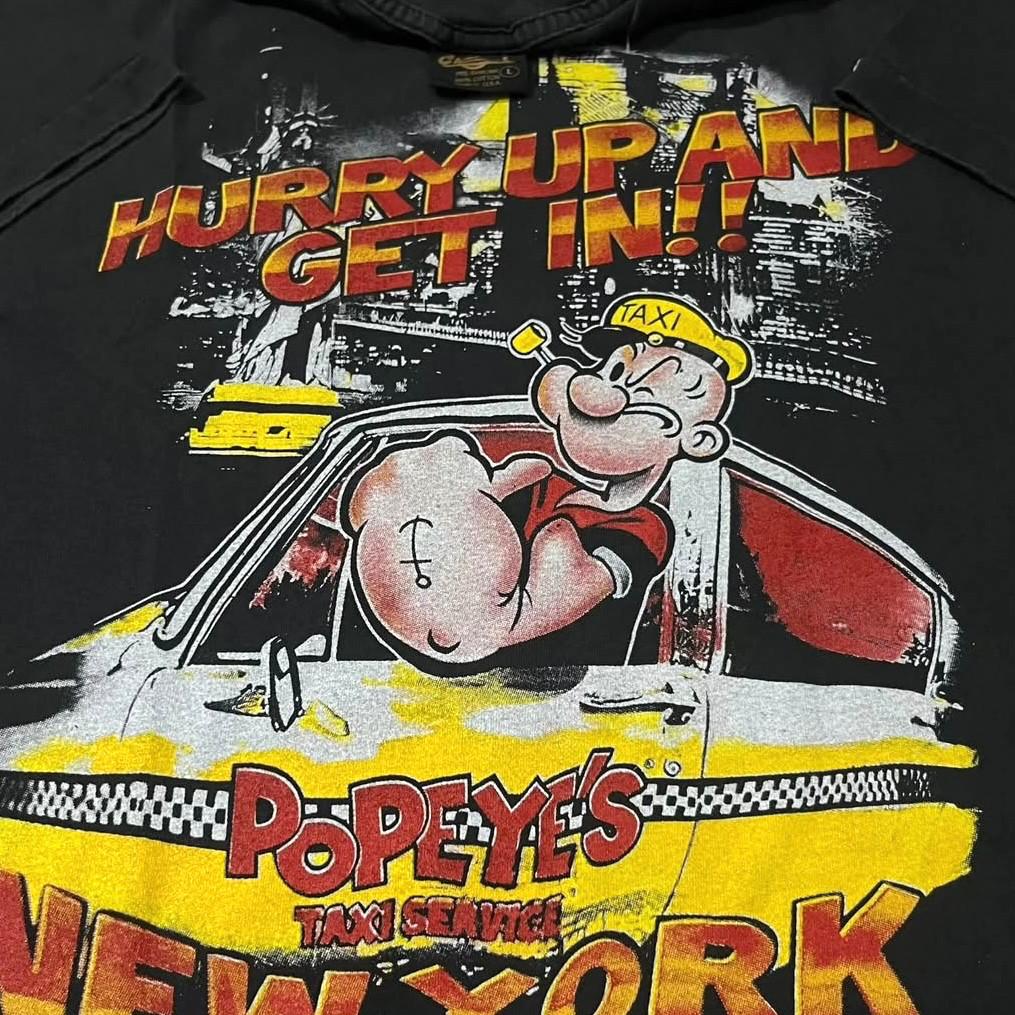 

Vintage 1996 Popeye Taxi Service New York Single Stitch T-Shirt Mens Womens Tees Top REPRINT L