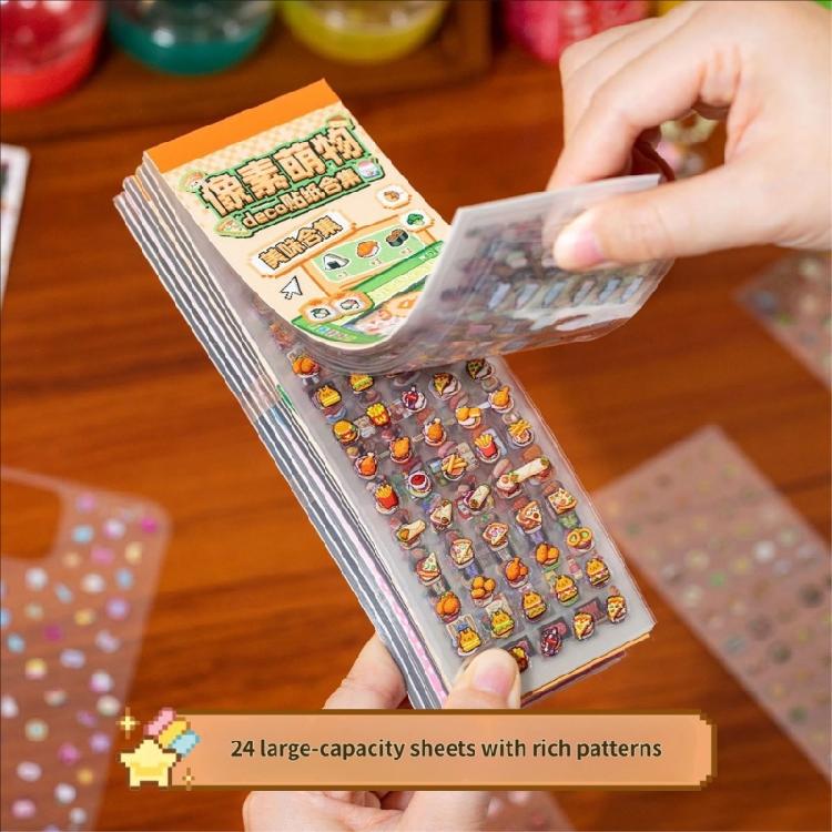Decorative Sticker DIY Craft Sticker Waterproof Featuring Pixels Art for Artistic Notebooks and Nail Designs Easy Apply