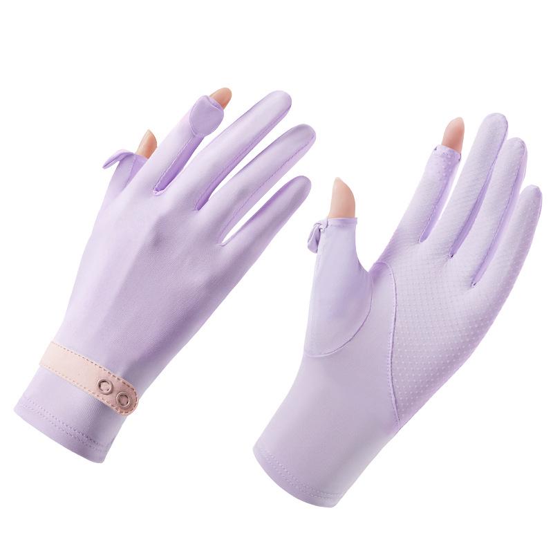 Women's Summer UV Protection Cycling Gloves - Breathable, Anti-Slip, Ice Silk, Thin Design